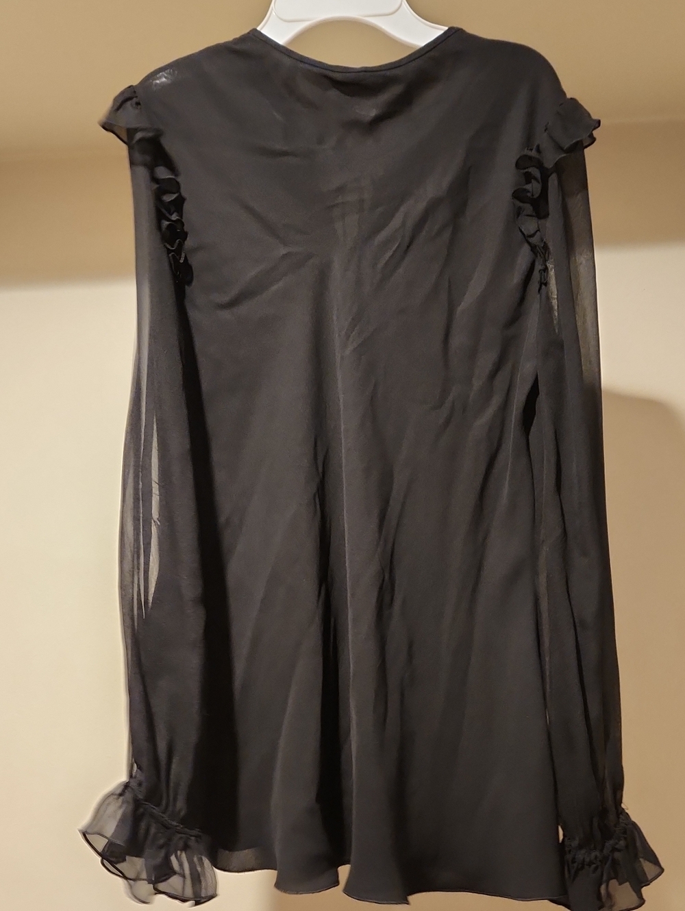 ❤️ ELIE TAHARI SILK TIE NECK BLOUSE / TOP, BLACK CAVIAR, XS - Picture 11 of 11